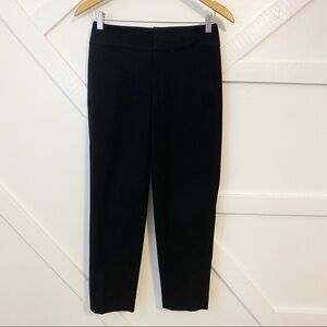 Ann Taylor Wool Blend Straight Leg High Rise Crop Trousers Black Sz 0
